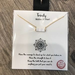 Trinity Mother of Pearl Necklace | 18K Gold-Dipped | Courage Message